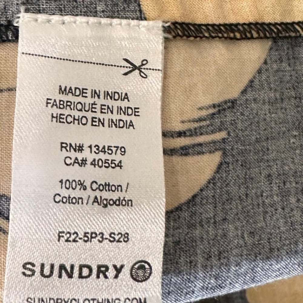 SUNDRY NWOT Black Yellow Floral Print Tiered Square Neck Sleeveless Size 3=12US - Picture 11 of 12